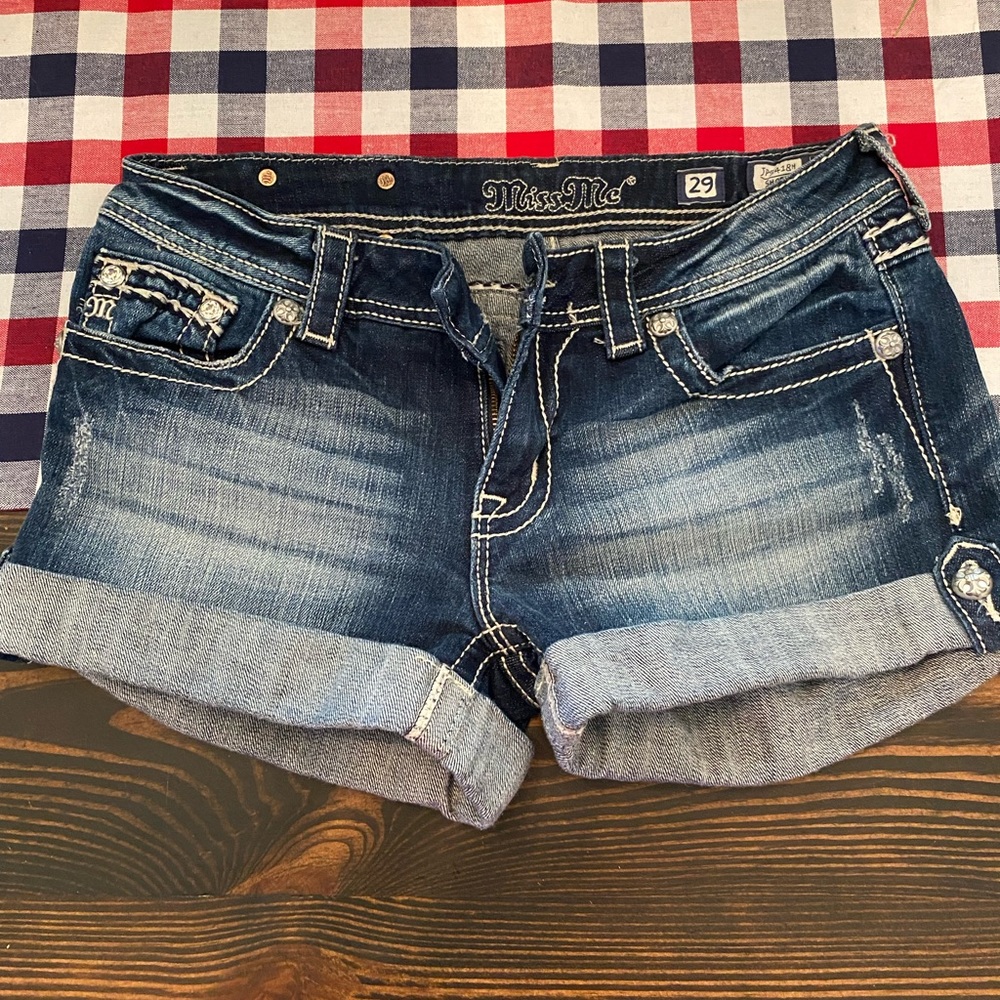 Miss Me Womens Blue Jean Shorts